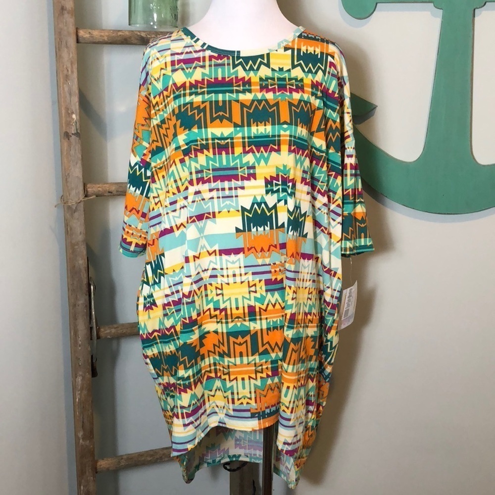 LuLaRoe Irma Aztec print top NWT
